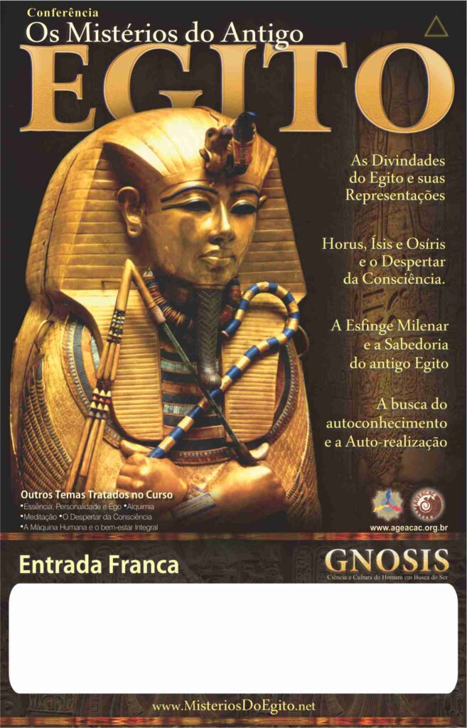 Palestra Os Mistérios do Antigo Egito- divulgação AGEACAC
