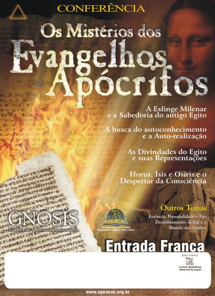 Palestra Os Mistérios dos Evangelhos Apócrifos- divulgação AGEACAC