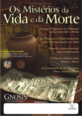 Palestra Os Mistérios da Vida e da Morte- divulgação AGEACAC