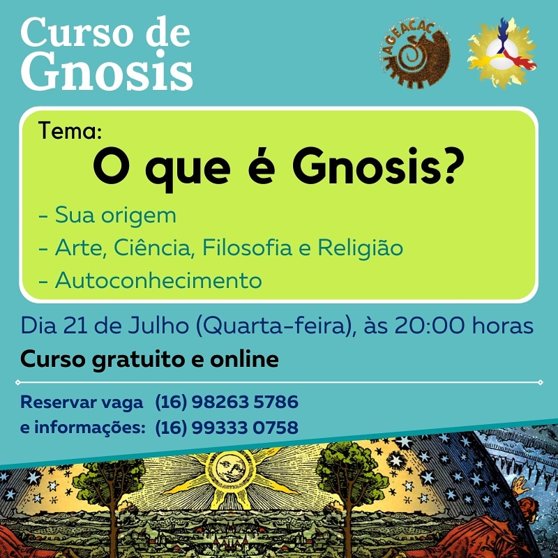 Curs de Gnosis Online, turma às quartas-feiras, às 20h (de Brasilia).