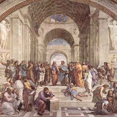 Escola de Athenas, Poli-Ética, Sócrates Platão